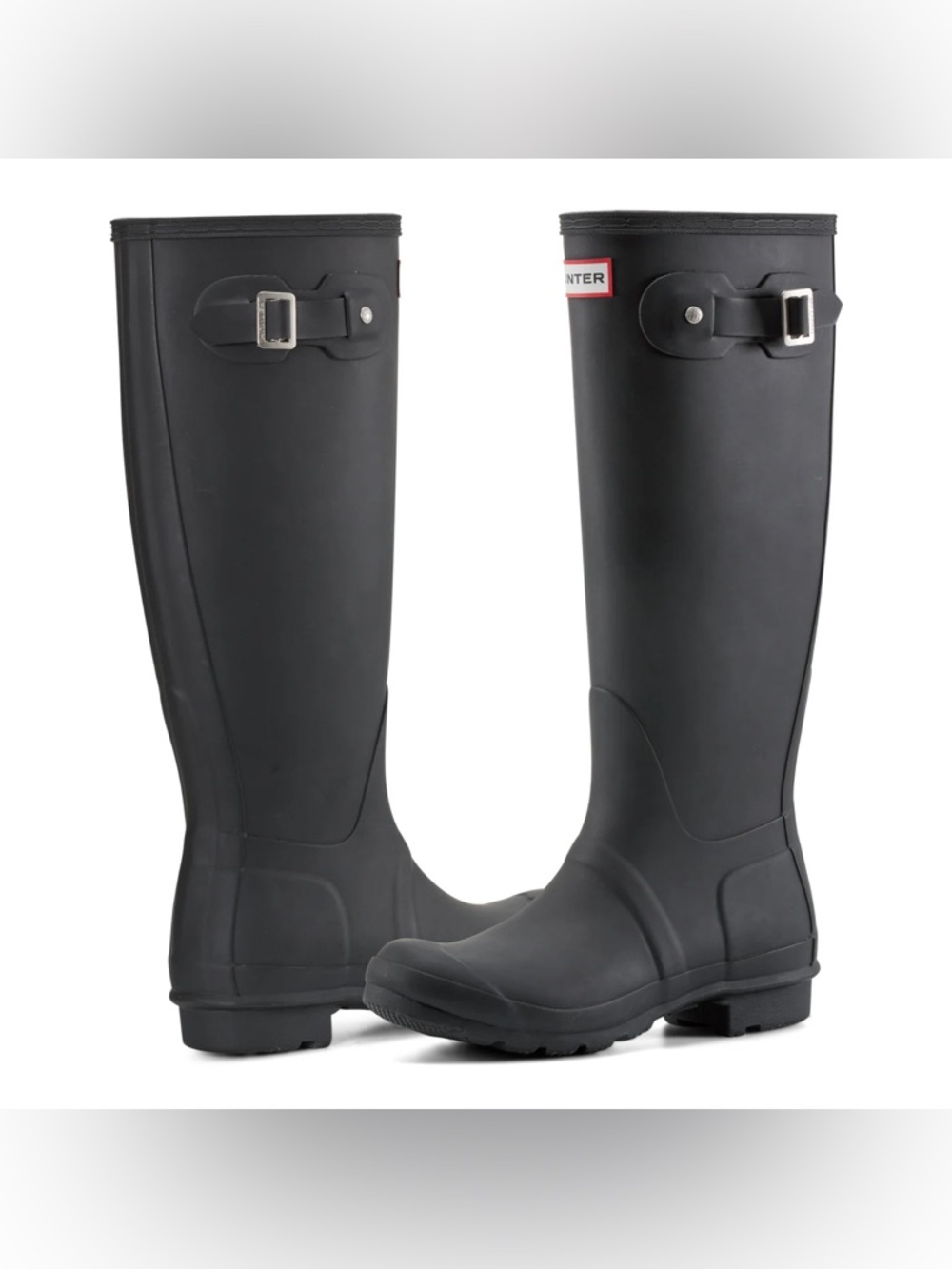 New Hunter Women's Original Tall Rain Boots Waterproof Wellis - Black $190